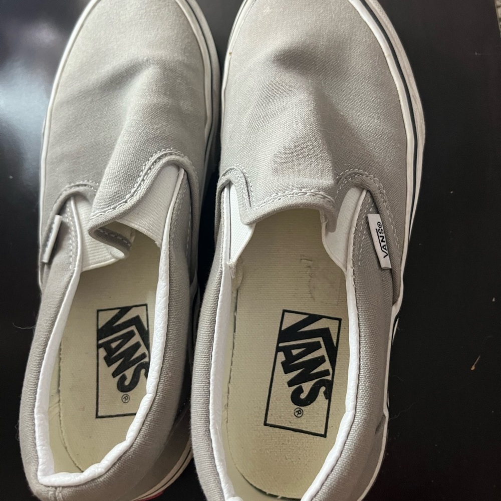 Grey slip on vans, only worn twice!!!